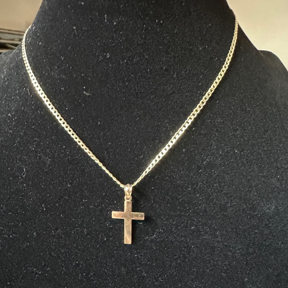 Gold Elegant Cross Pendant Necklace